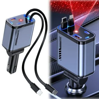 4 in 1 Retractable Car Charger