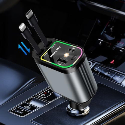 4 in 1 Retractable Car Charger