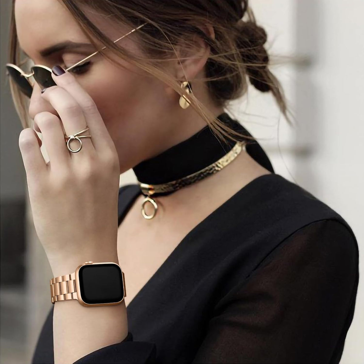 Series X Smartwatch with Premium Metal Chain on Wrist - Tech Armor