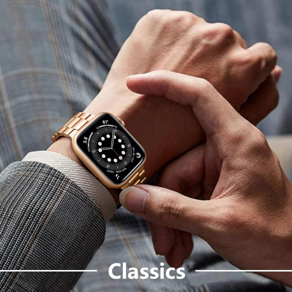 Series X Smartwatch with Premium Metal Chain on Wrist - Tech Armor