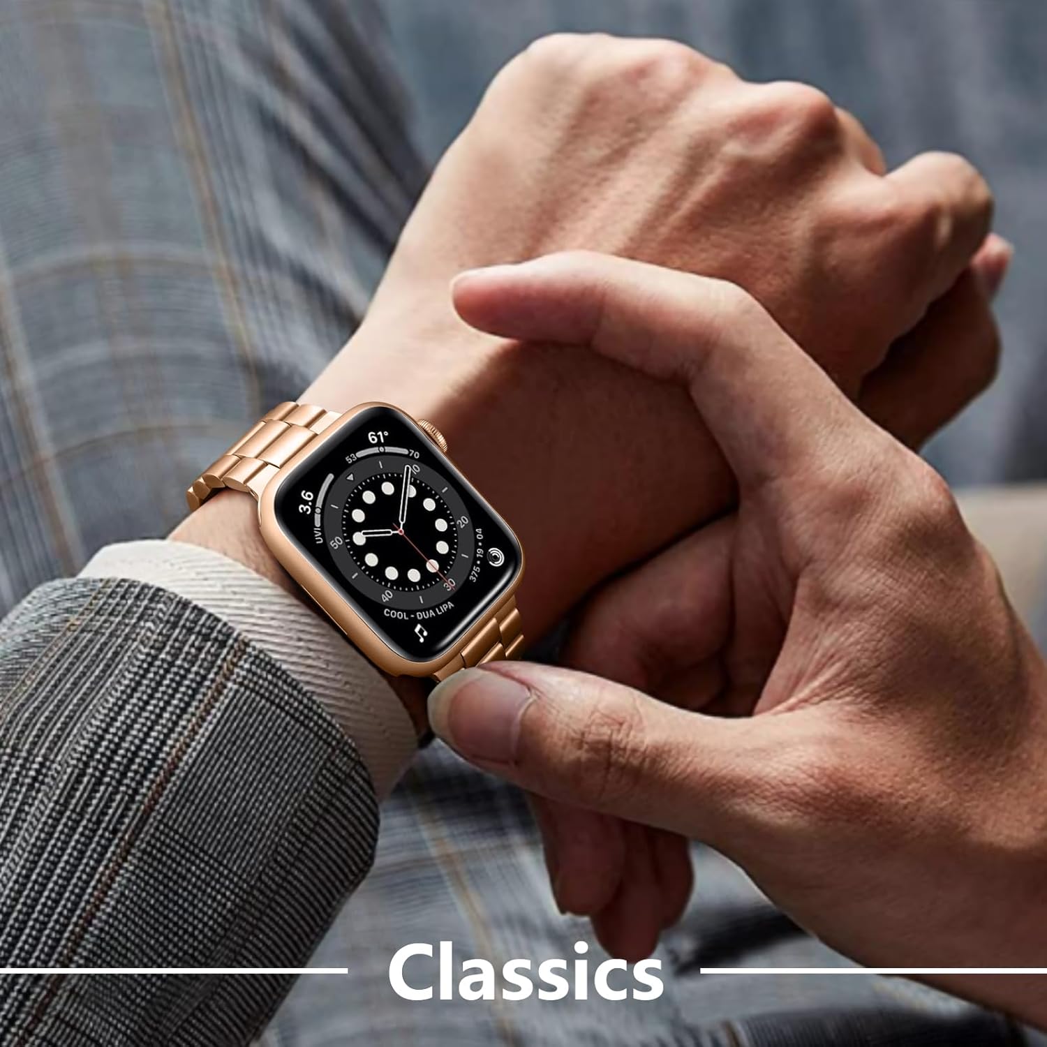 Series X Smartwatch with Premium Metal Chain on Wrist - Tech Armor