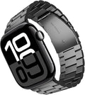 Smartwatch with a metallic band on a white background